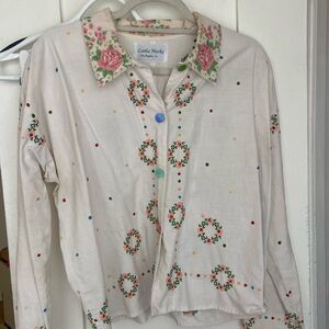 Vintage Handmade Embroidered Button Down
